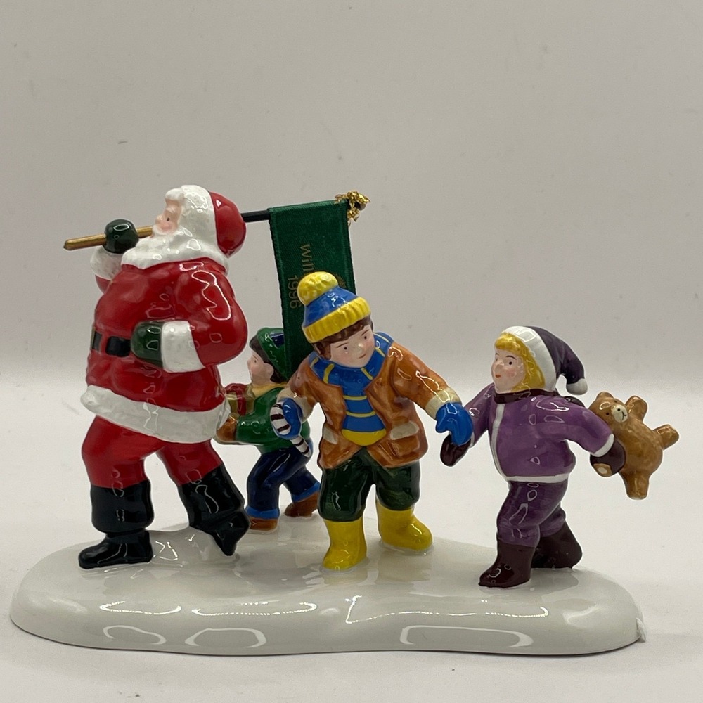 Dept 56 Snow Village Here Comes Santa 1996 William Glen Ceramic Accessory 7743